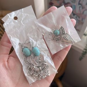 Turquoise Dangling Earrings 2 Pair